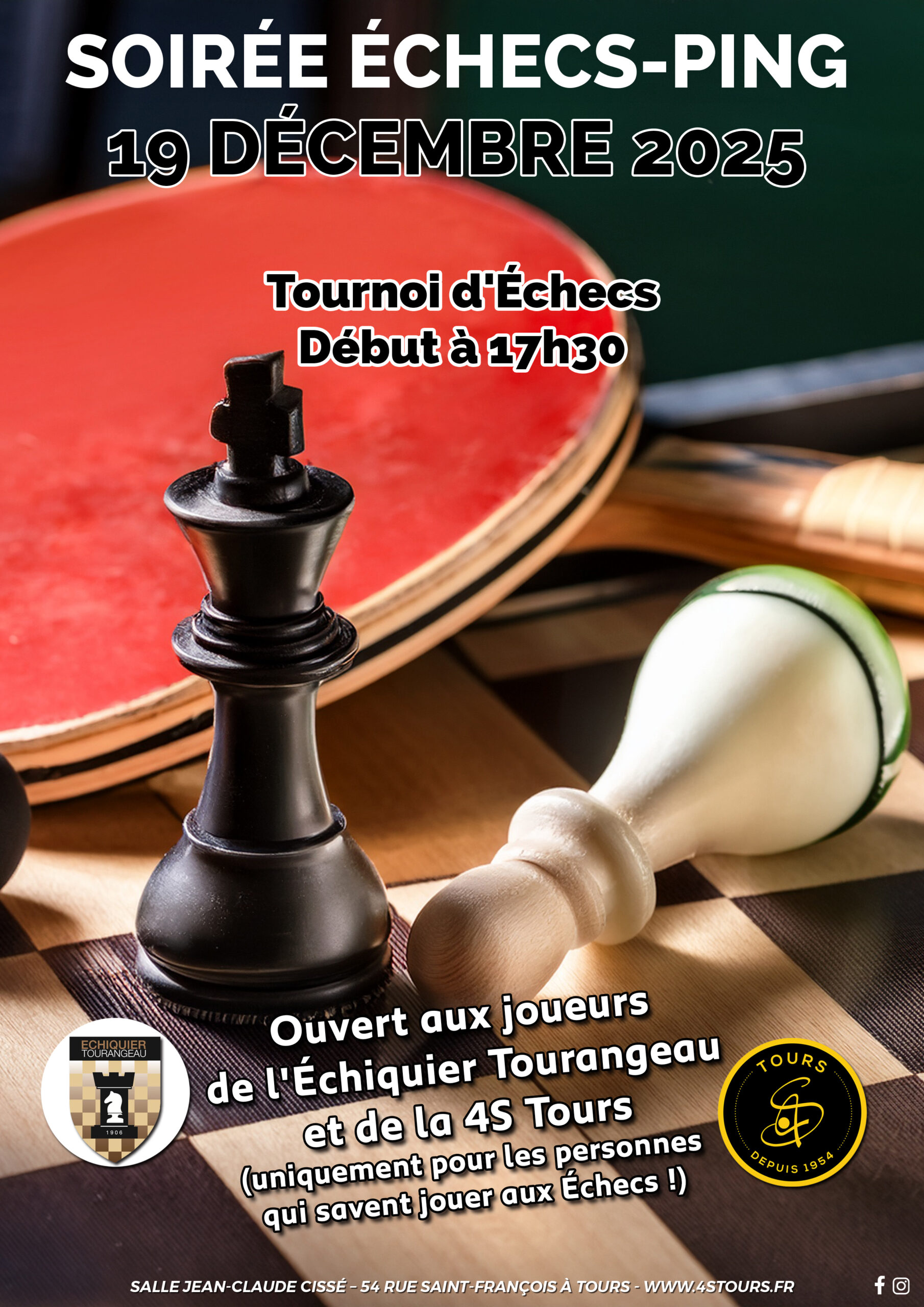 Soirée Échecs-Ping – 19 décembre 2025 ! 
